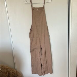 Amazon Essentials Tan Cropped Jumpsuit